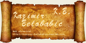 Kazimir Belobabić vizit kartica